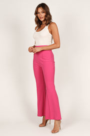 BOTTOMS @Rutherford Flared Ponte Pant - Fuchsia