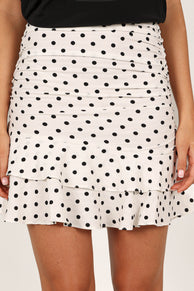 BOTTOMS @Tegan Ruffle Mini Skirt - White