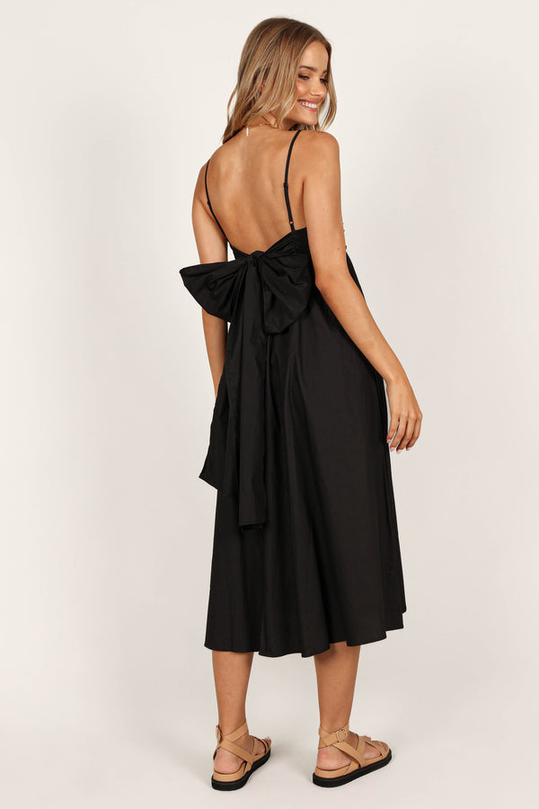 DRESSES @Alice Bow Back Midi Dress - Black