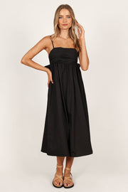 DRESSES @Alice Bow Back Midi Dress - Black