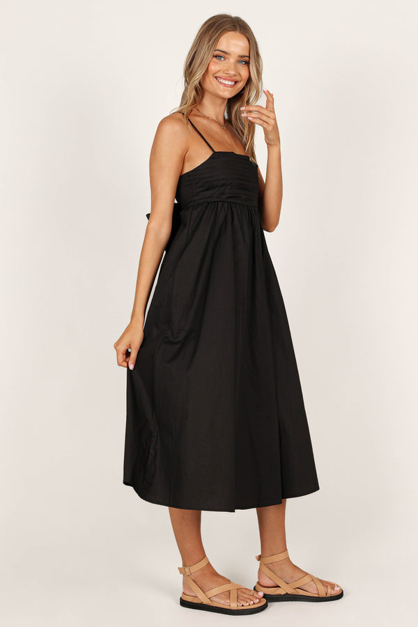 DRESSES @Alice Bow Back Midi Dress - Black