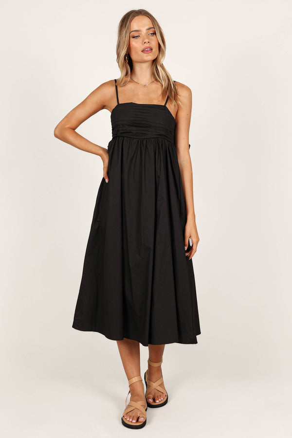 DRESSES @Alice Bow Back Midi Dress - Black