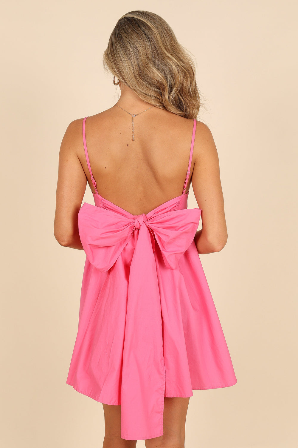 DRESSES @Alice Bow Back Mini Dress - Hot Pink (waiting on bulk)