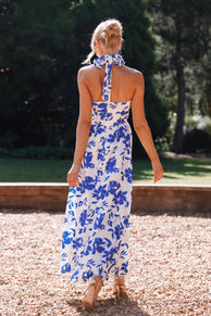 DRESSES Allora Halter Dress - Blue Floral