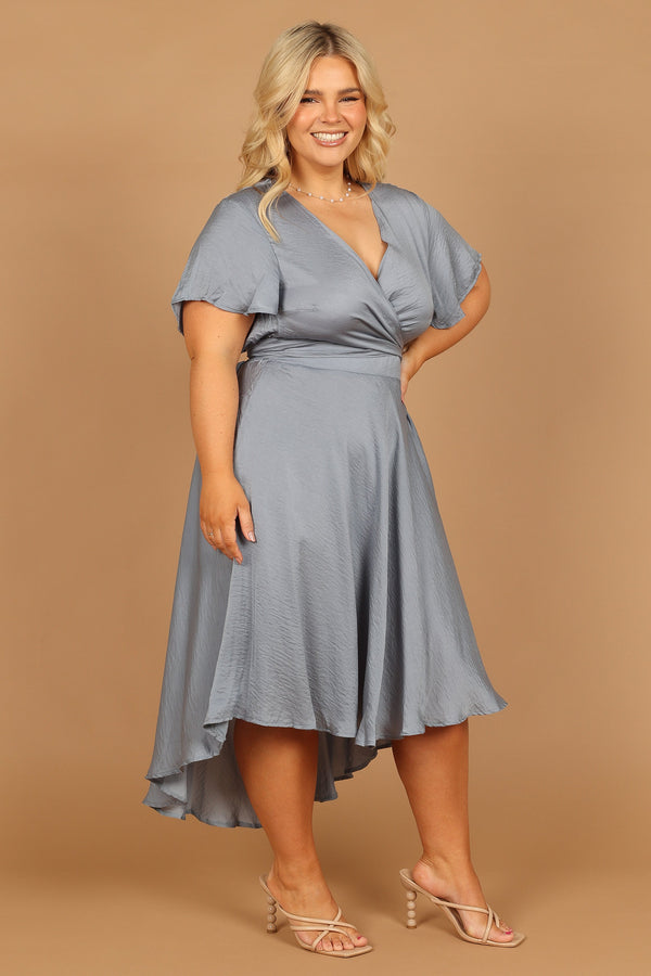 DRESSES Amanda Hi Lo Tie Front Dress - Blue