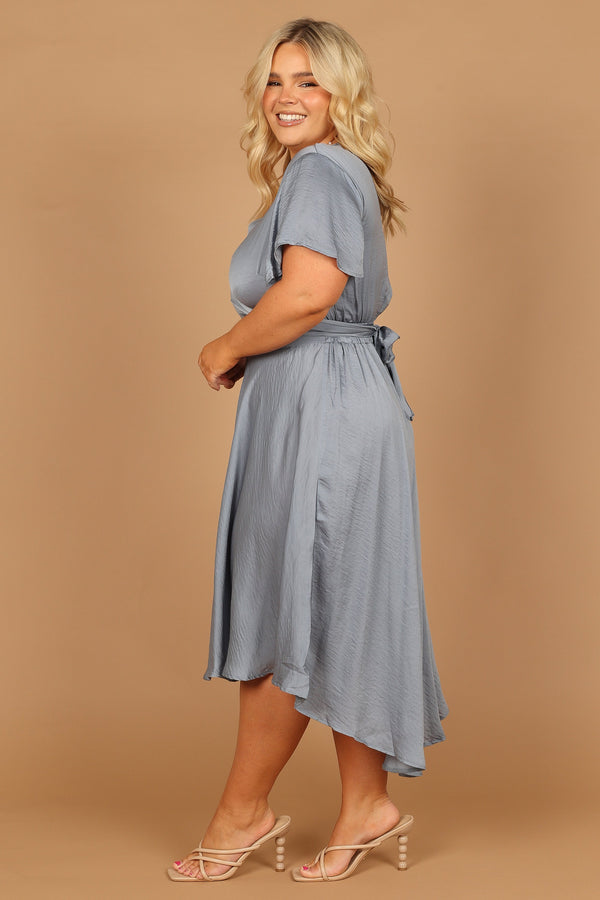 DRESSES Amanda Hi Lo Tie Front Dress - Blue