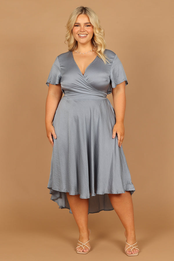 DRESSES Amanda Hi Lo Tie Front Dress - Blue