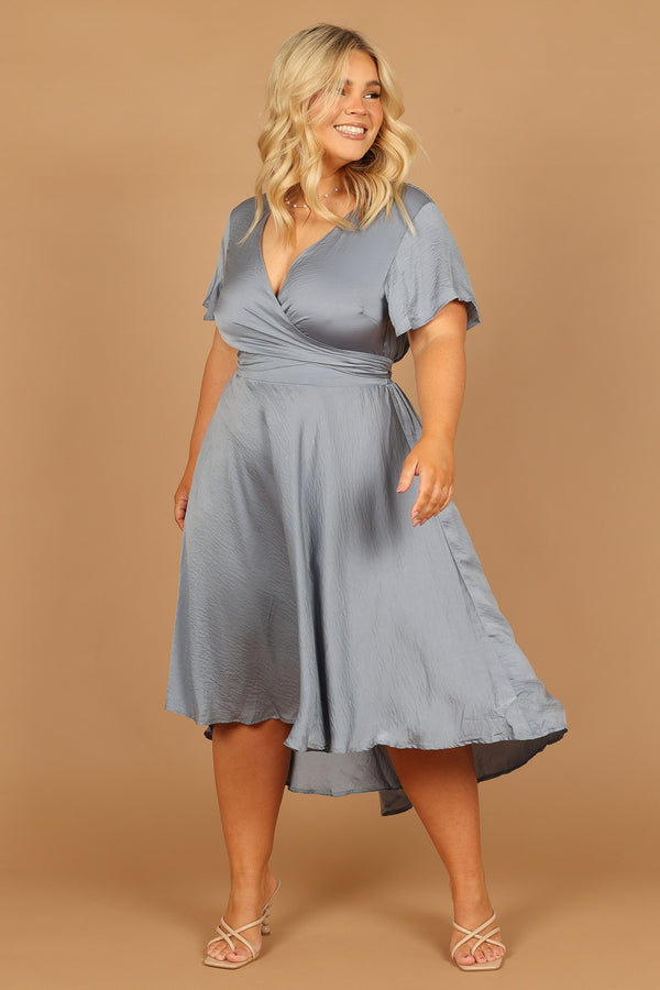 DRESSES Amanda Hi Lo Tie Front Dress - Blue