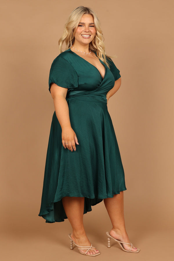 DRESSES Amanda Hi Lo Tie Front Dress - Emerald