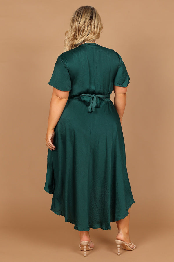 DRESSES Amanda Hi Lo Tie Front Dress - Emerald