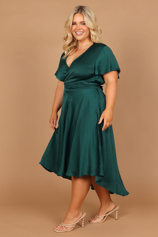 DRESSES Amanda Hi Lo Tie Front Dress - Emerald