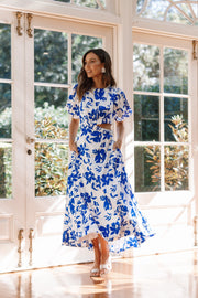 DRESSES Aminah Puff Sleeve Dress - Blue Floral