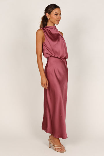 Anabelle Halter Neck Midi Dress - Dusty Rose - Petal & Pup