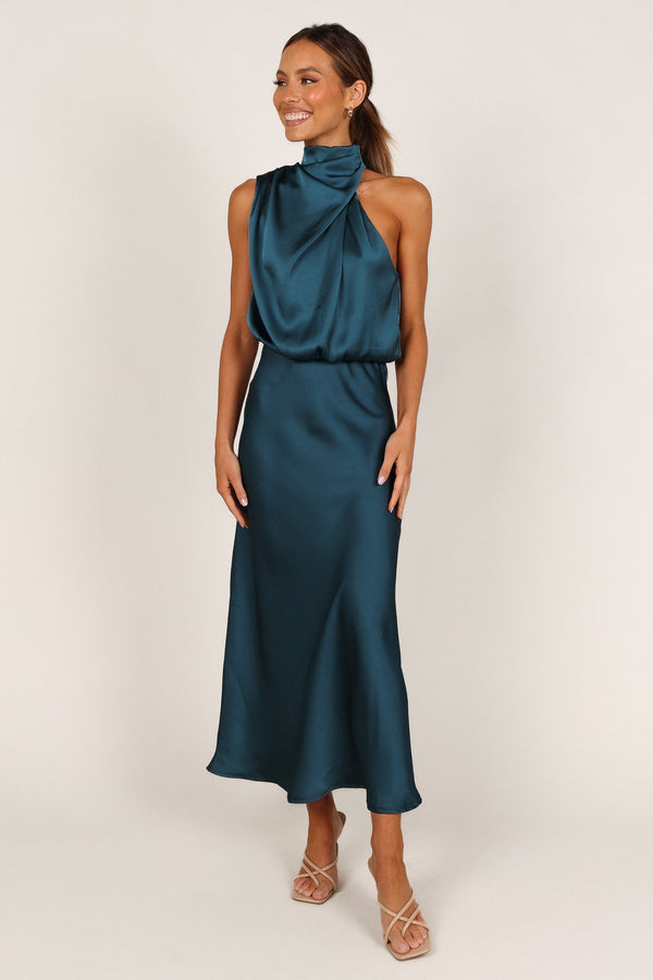 DRESSES Anabelle Halter Neck Maxi Dress - Teal