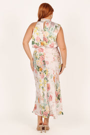 DRESSES Anabelle Halter Neck Maxi Dress - White Floral