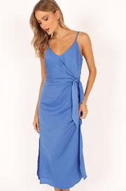 DRESSES Anna Wrap Midi Dress - Blue