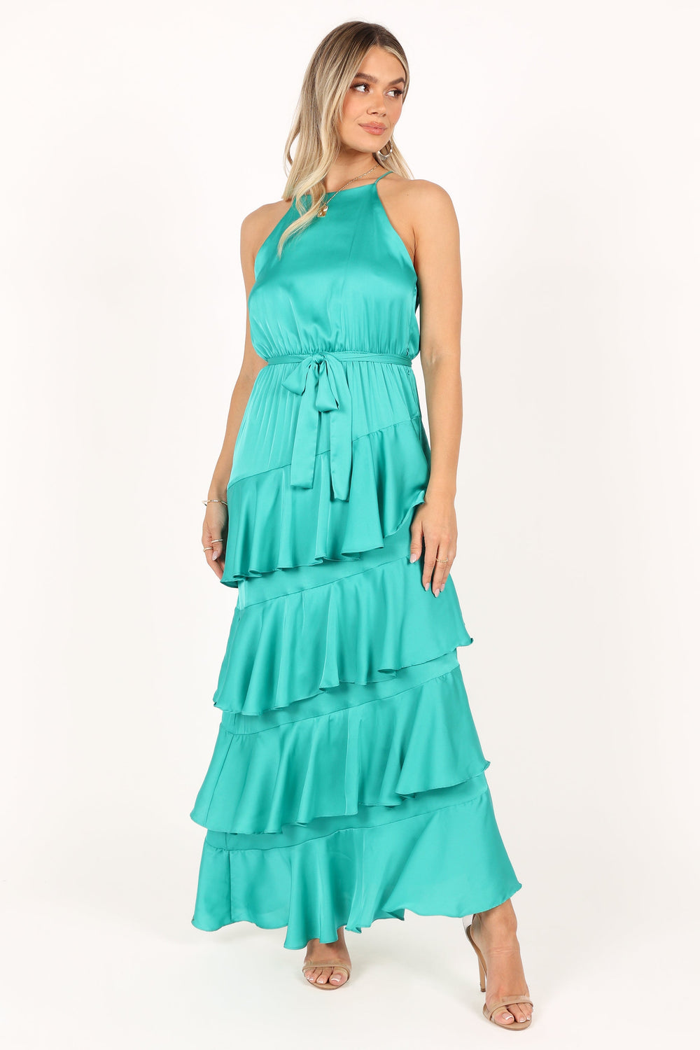 DRESSES @Annalise Tiered Maxi Dress - Teal