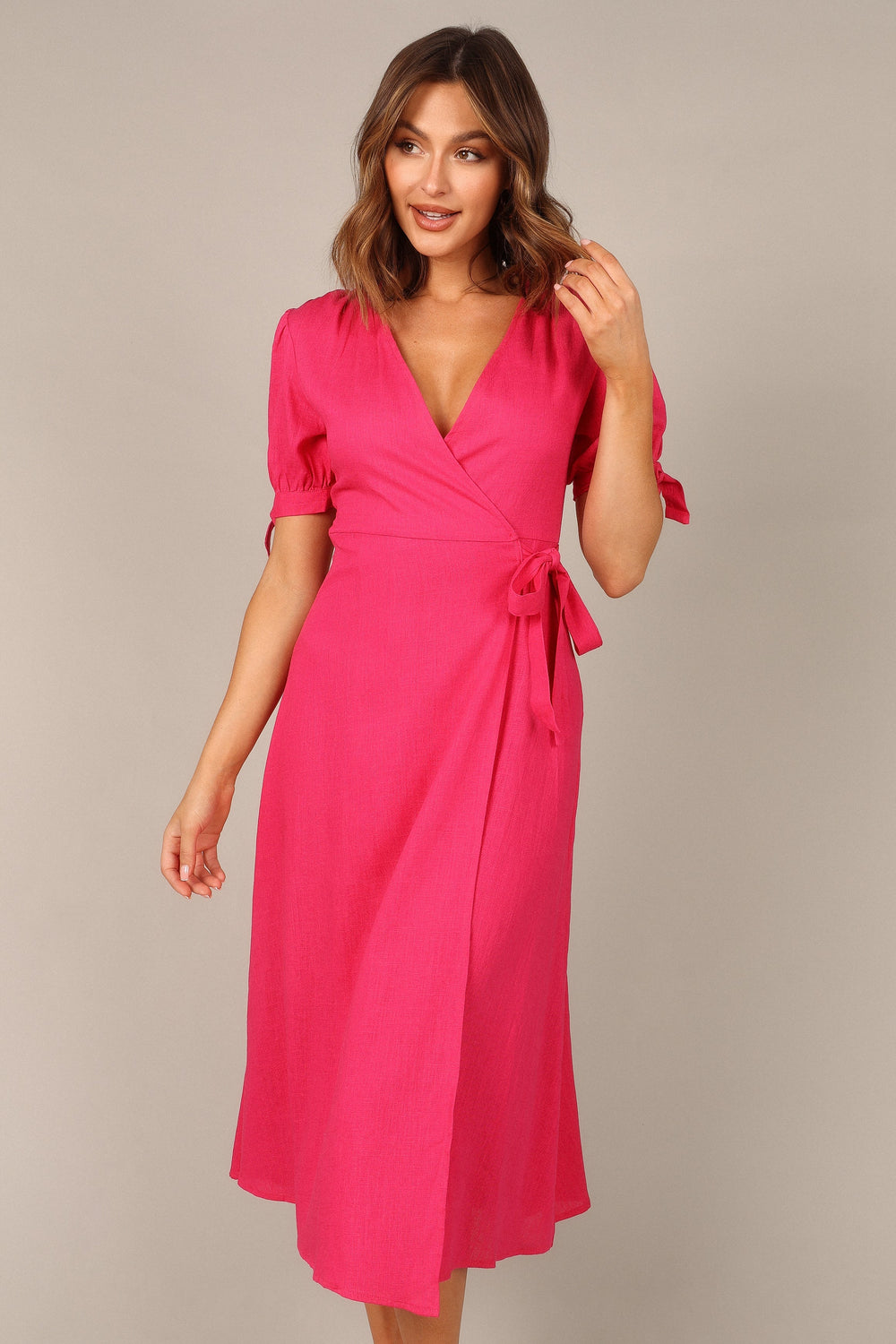 Anne Midi Wrap Dress Berry Petal & Pup