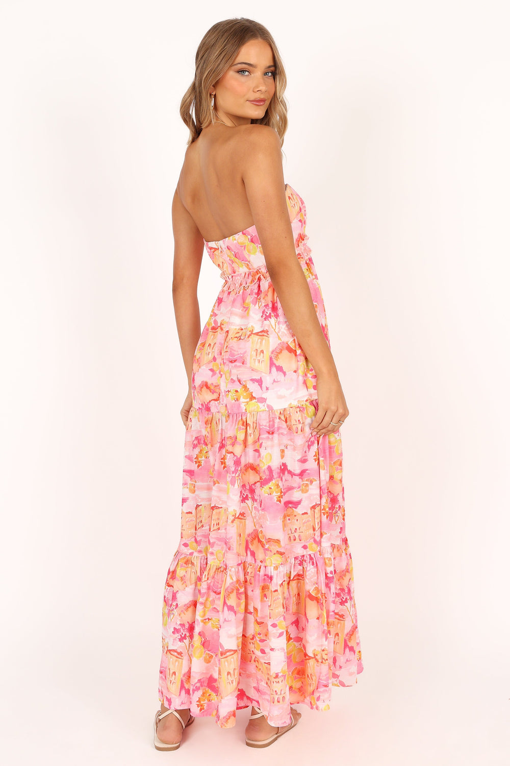 DRESSES @Arianna Strapless Dress - Pink Scenic