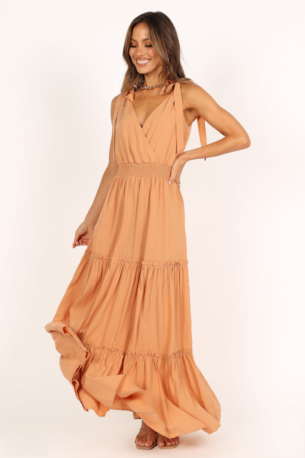 DRESSES Athena Tiered Maxi Dress - Orange