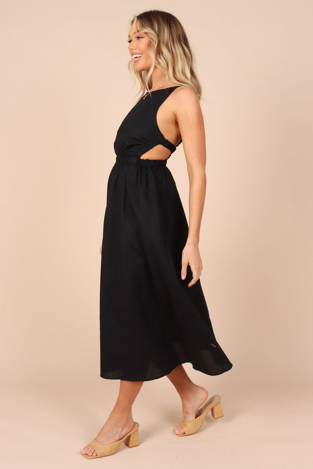 DRESSES @Aubrey Cutout Midi Dress - Black (waiting on bulk)