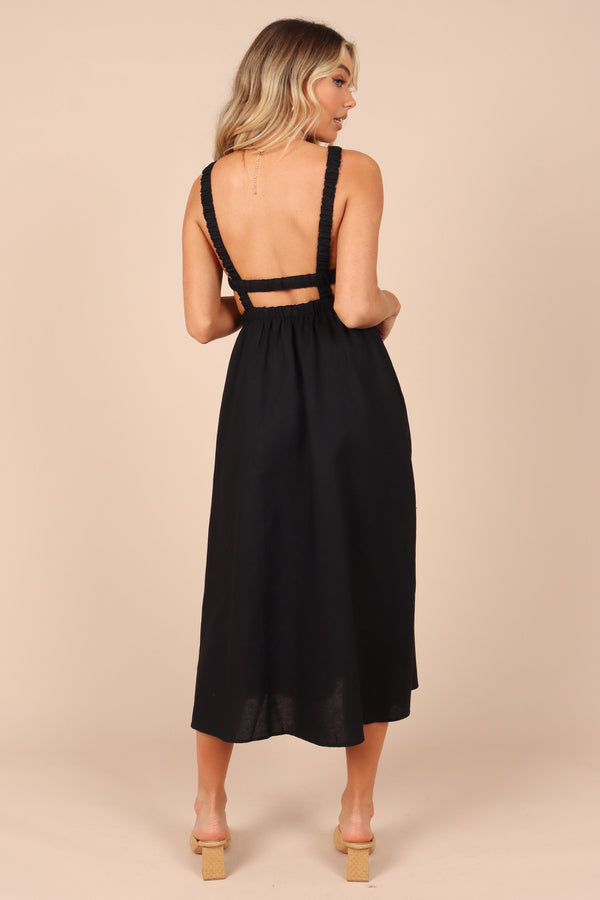 DRESSES @Aubrey Cutout Midi Dress - Black (waiting on bulk)