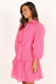 DRESSES @Belinda Long Sleeve Mini Dress - Pink