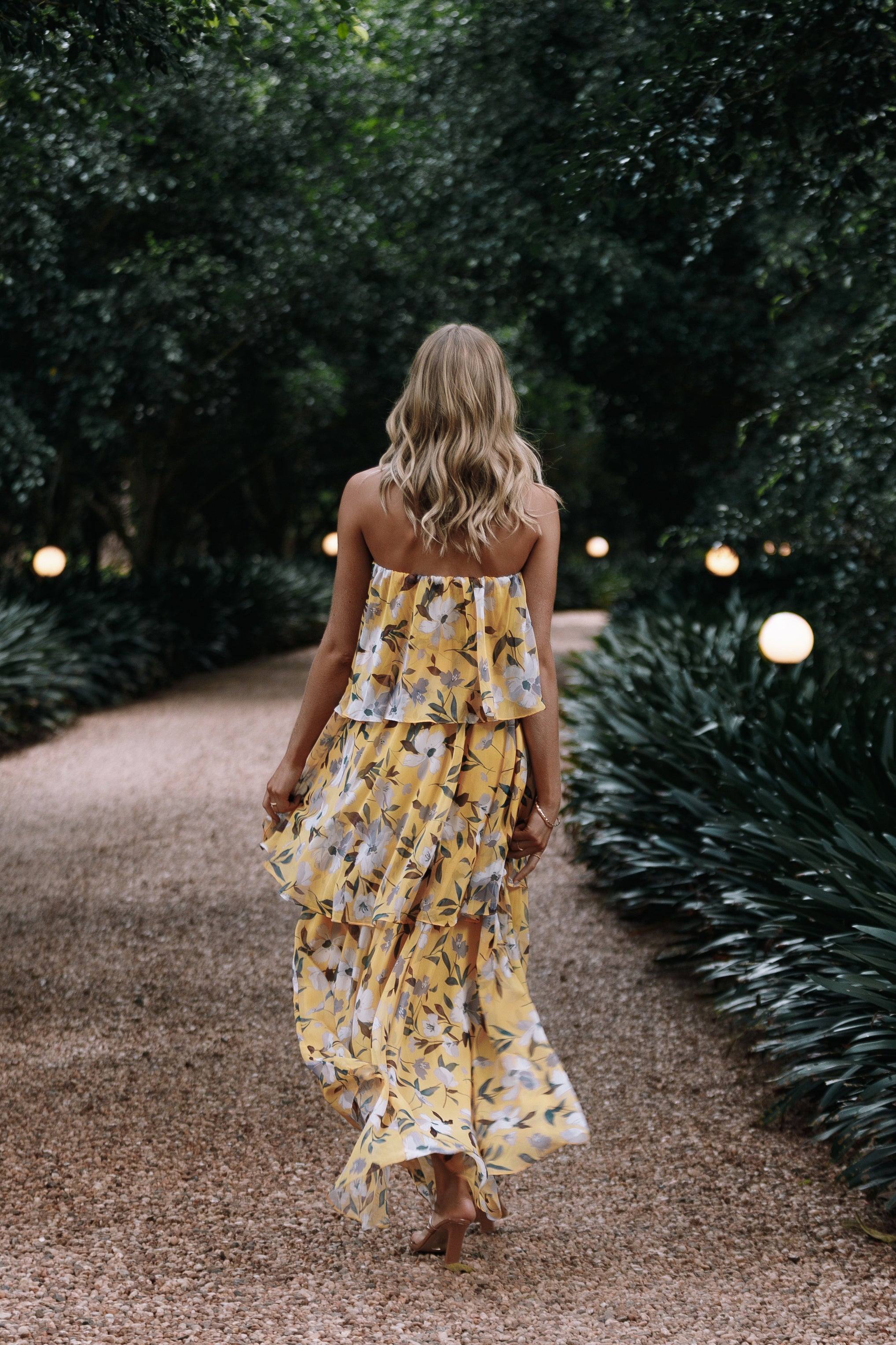 Bloom Strapless Maxi Dress - Yellow Floral - Petal & Pup