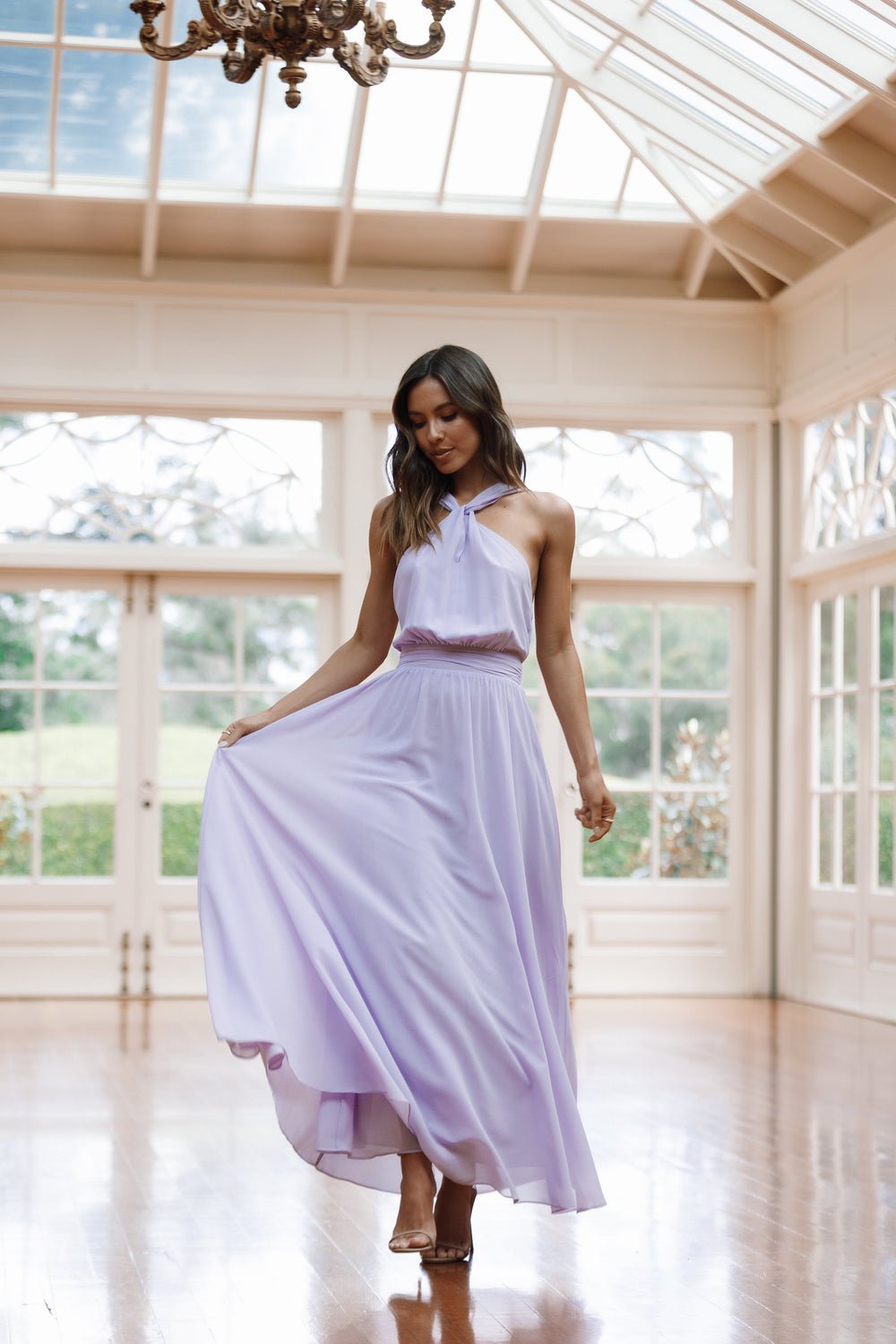 DRESSES Blossom Halterneck Maxi Dress - Lavender