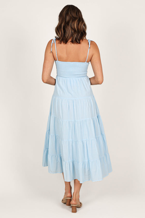 DRESSES @Carrol Shirred Bodice Maxi Dress - Blue (waiting on bulk)