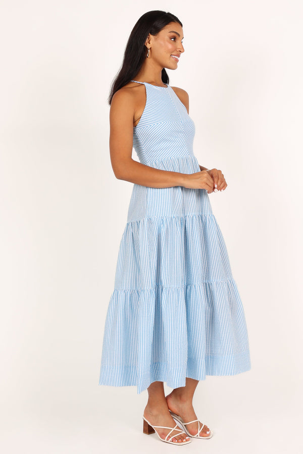 DRESSES Caspian Tiered Maxi Dress - Blue Stripe