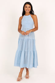 DRESSES Caspian Tiered Maxi Dress - Blue Stripe