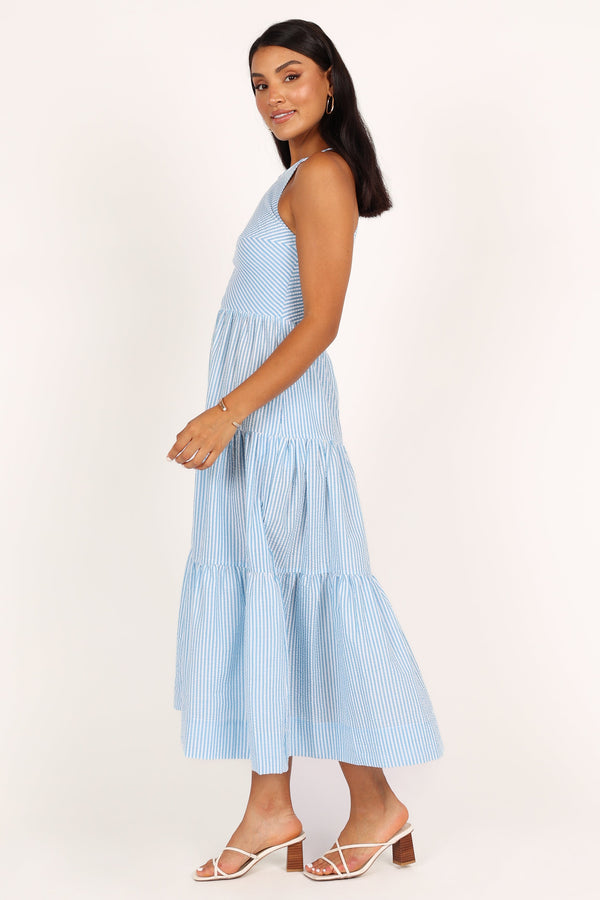 DRESSES Caspian Tiered Maxi Dress - Blue Stripe