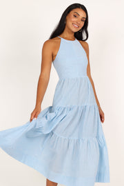 DRESSES Caspian Tiered Maxi Dress - Blue Stripe