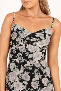 DRESSES @Charmaine Maxi Dress - Black Floral