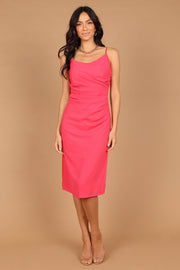 DRESSES @Cruz Colour Block Midi Dress - Red/Pink (waiting on bulk)