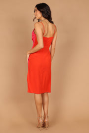 DRESSES @Cruz Colour Block Midi Dress - Red/Pink (waiting on bulk)