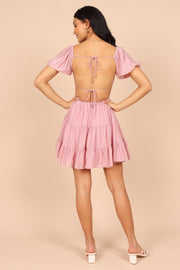 DRESSES @Dewberry Puff Sleeve Mini Dress - Blush