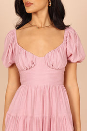 DRESSES @Dewberry Puff Sleeve Mini Dress - Blush