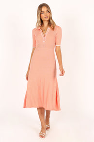 DRESSES @Diana Midi Dress - Coral