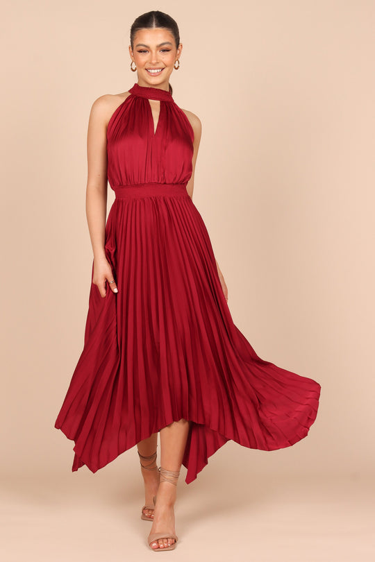 Dominique Dress Wine Petal & Pup