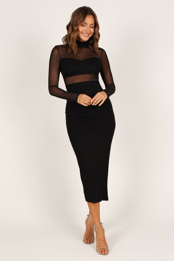 DRESSES Farrow Long Sleeve Midi Dress - Black