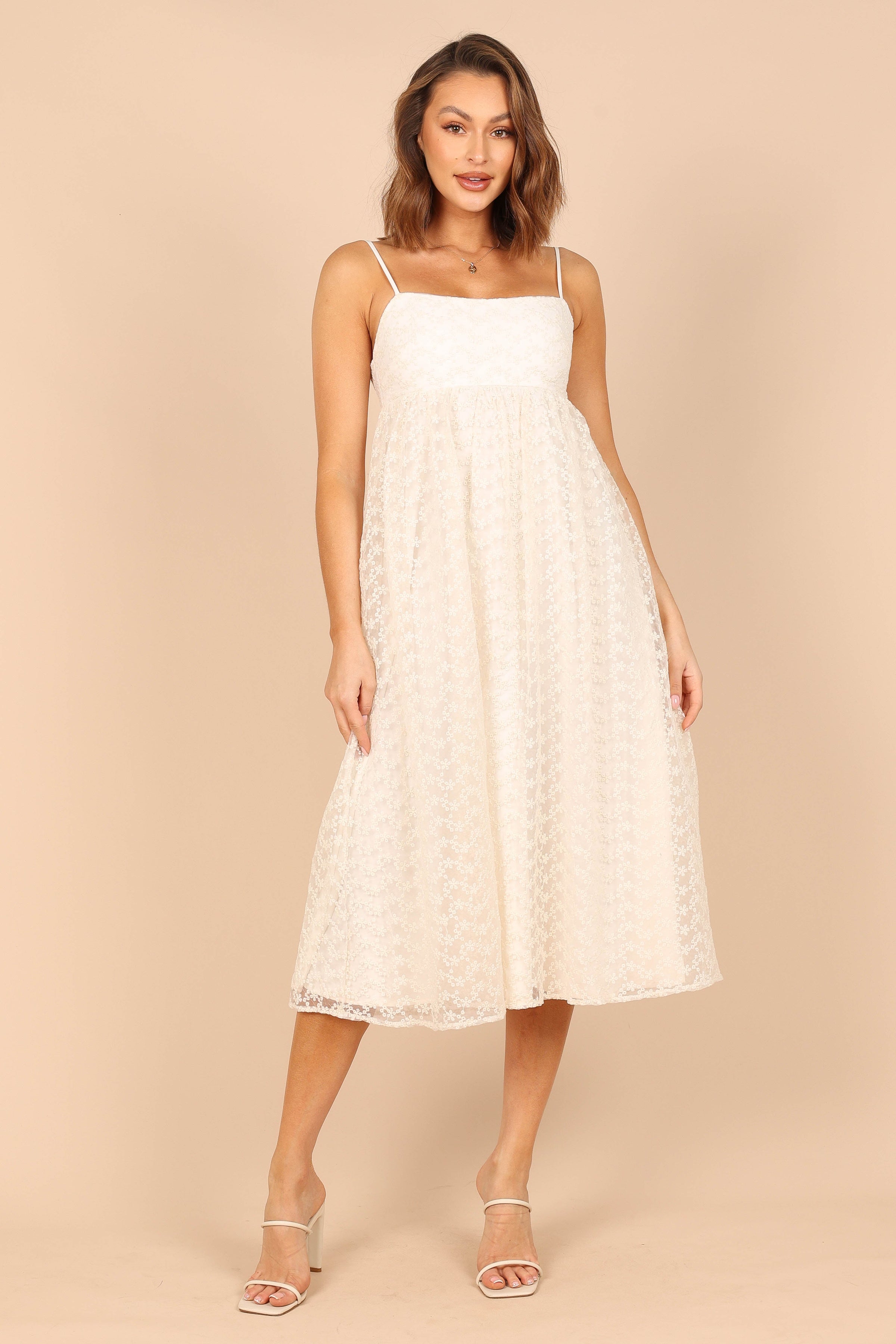 DRESSES @Fleaur Midi Dress - Beige