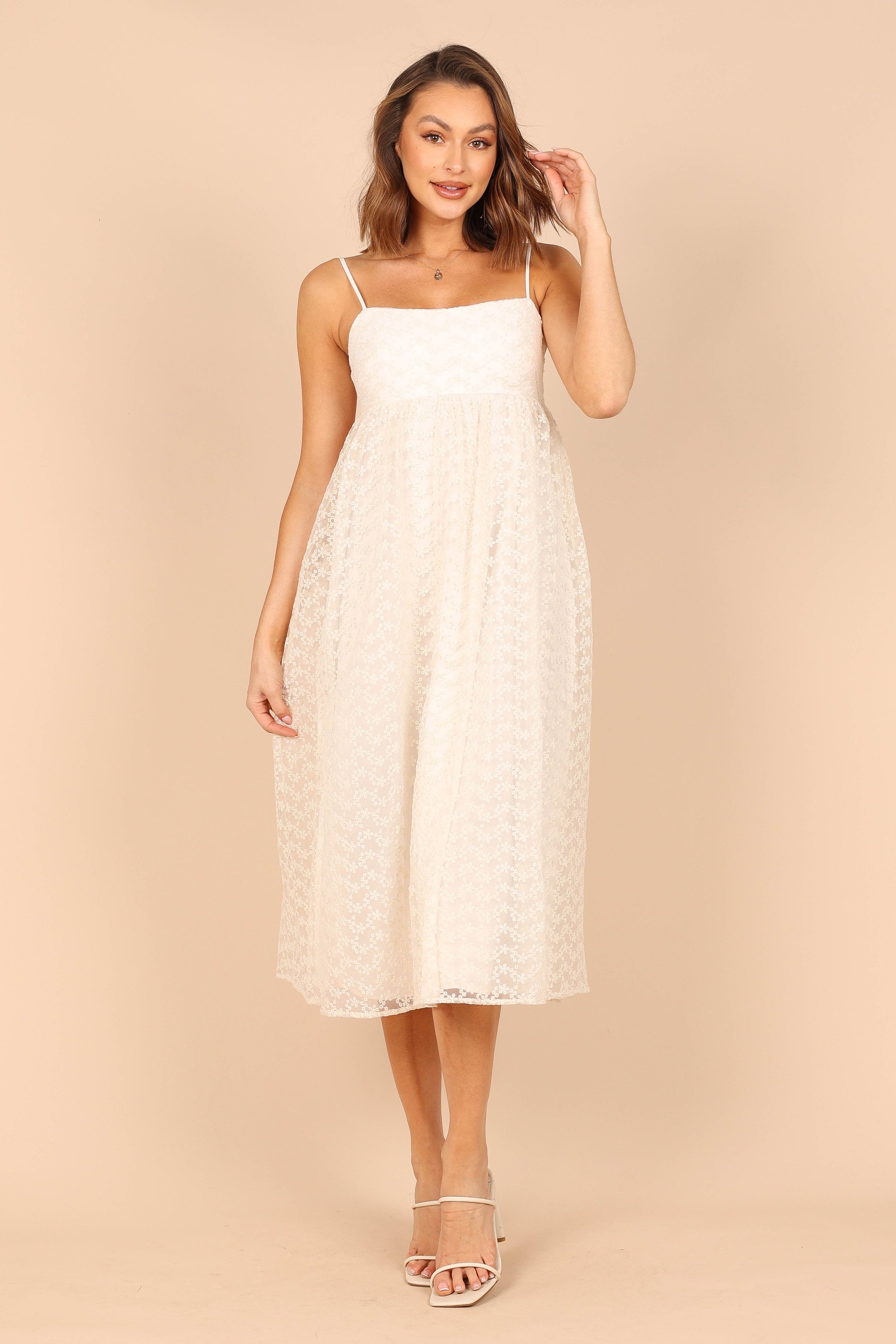 DRESSES @Fleaur Midi Dress - Beige