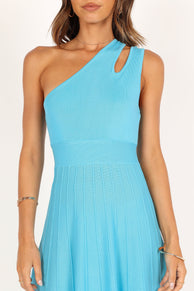 DRESSES @Flynn Midi Knit Dress - Blue