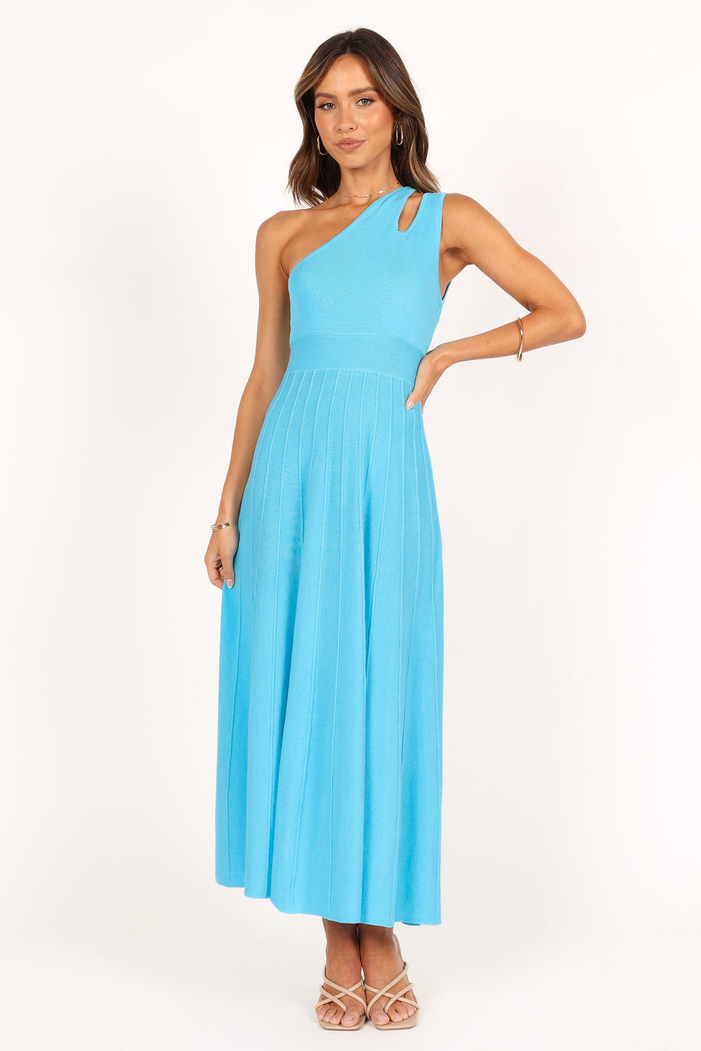 DRESSES @Flynn Midi Knit Dress - Blue