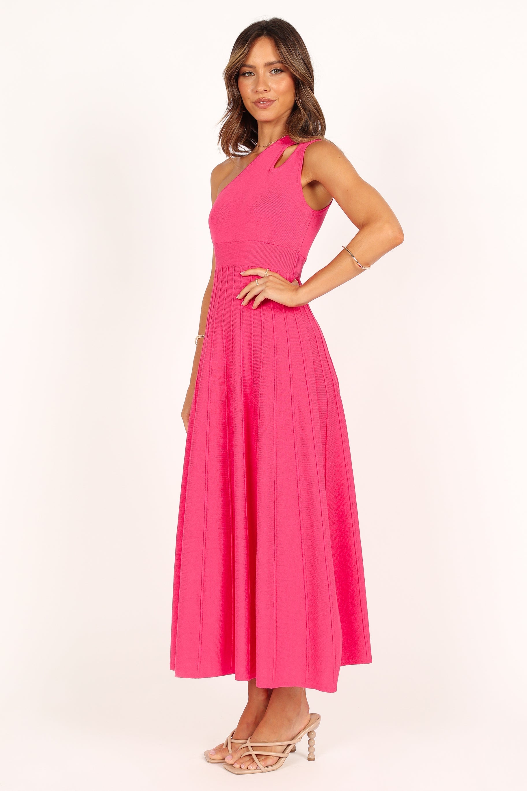 DRESSES @Flynn Midi Knit Dress - Pink