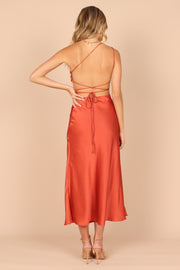 DRESSES @Forelle One Shoulder Cut Out Midi Dress - Rust (waiting on bulk)