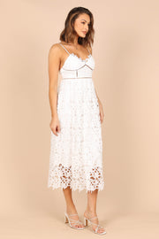 DRESSES @Francheshca Midi Lace Dress - White Lace