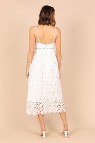 DRESSES @Francheshca Midi Lace Dress - White Lace